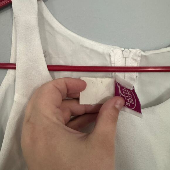 Vintage Little Miss White Sleeveless Dress Approx Girls Size 12 Zip Up Back - Picture 5 of 8